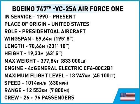 Klocki Boeing 747 Air Force One Cobi Klocki