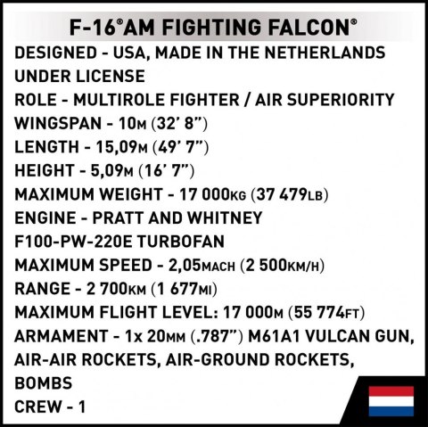 Klocki F-16 AM Fighting Falcon 425 klocków Cobi Klocki