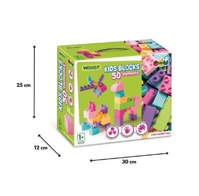 Klocki Kids Blocks 50 elementów różowe Wader