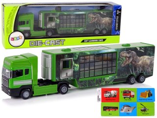 Duża Ciężarówka Transporter Do przewozu Dinozaurów Auto Metal LEAN Toys