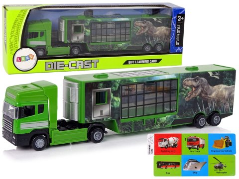 Duża Ciężarówka Transporter Do przewozu Dinozaurów Auto Metal LEAN Toys