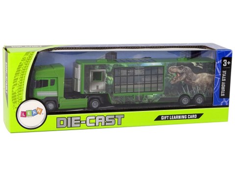 Duża Ciężarówka Transporter Do przewozu Dinozaurów Auto Metal LEAN Toys