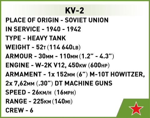 Klocki Historical Collection WWII KV-2 Cobi Klocki