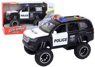 Pojazd Terenowy Raptor Policja Czarny Otwierane Drzwi Dźwięk Światła LEAN Toys