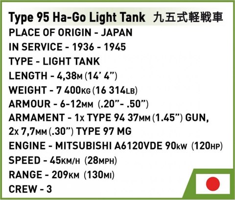 Type 95 Ha-Go Cobi Klocki