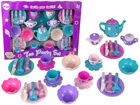 Zestaw Do Herbaty Filiżanki Talerzyki Sztućce Miseczki LEAN Toys