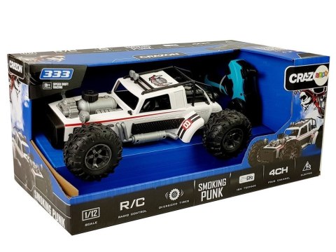 Auto Buggy Zdalnie Sterowany 1:12 2.4G Biały 20 km/h Para Wodna LEAN Toys