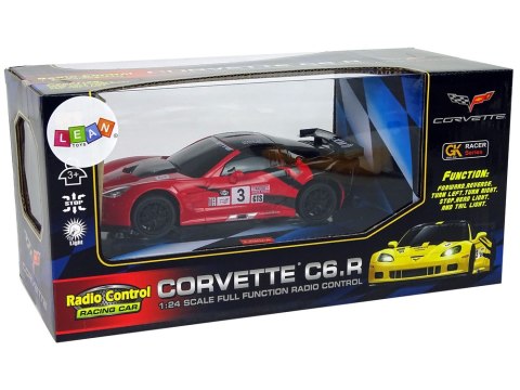 Auto Sportowe R/C 1:24 Corvette C6.R Czerwone 2.4 G Światła LEAN Toys