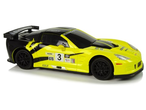 Auto Sportowe R/C 1:24 Corvette Żółte C6.R 2.4 G Światła LEAN Toys