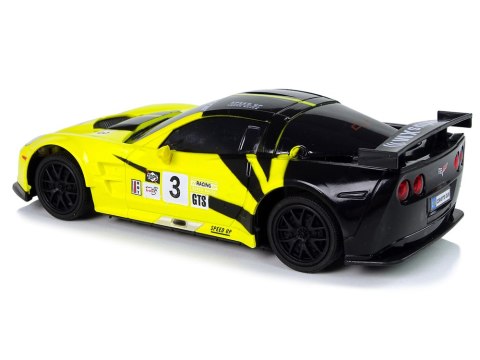 Auto Sportowe R/C 1:24 Corvette Żółte C6.R 2.4 G Światła LEAN Toys