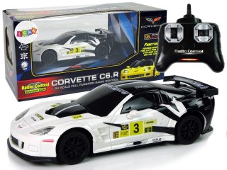 Auto Sportowe Wyścigowe R/C 1:24 Corvette C6.R Biały 2.4 G Światła LEAN Toys