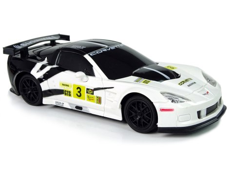 Auto Sportowe Wyścigowe R/C 1:24 Corvette C6.R Biały 2.4 G Światła LEAN Toys