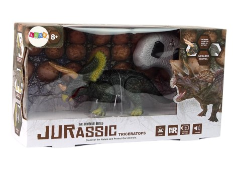 Dinozaur Na Baterie Triceratops Zdalnie Sterowany Dźwięk LEAN Toys