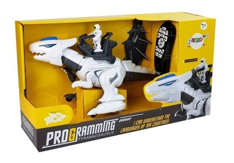 Dinozaur Tyranozaur Robot Interaktywny Zdalnie Sterowany K18 Programowanie Biały LEAN Toys