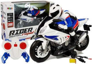 Motocykl zdalnie sterowany R/C 2.4G Biały LEAN Toys