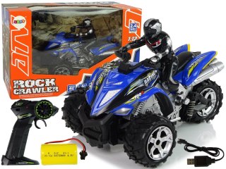 Quad Rock Crawler Trójkołowy Zdalnie Sterowany 1:12 2,4G Niebieski LEAN Toys