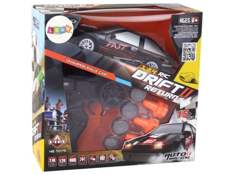 Autko Sportowe Zdalnie Sterowane R/C 1:24 Czarne Wymienne Koła LEAN Toys