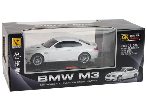 Auto R/C BMW M3 Pilot Światła 1:28 Białe LEAN Toys