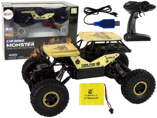 Auto RC Wysokie Koła 1:18 Plastikowe Czarne Złote LEAN Toys