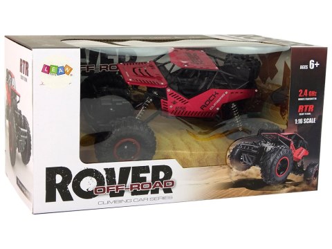 Auto RC Zdalnie Sterowane 1:16 Czarne Czerwone LEAN Toys