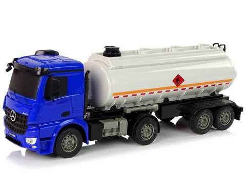 Ciężarówka Cysterna R/C Mercedes Arocs Niebieska 1:26 Woda Double E