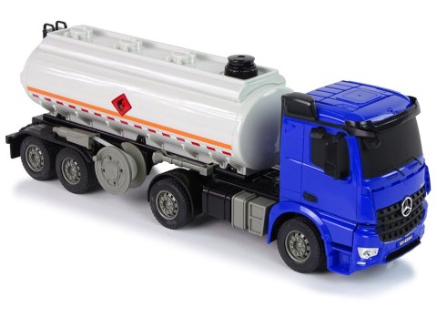 Ciężarówka Cysterna R/C Mercedes Arocs Niebieska 1:26 Woda Double E