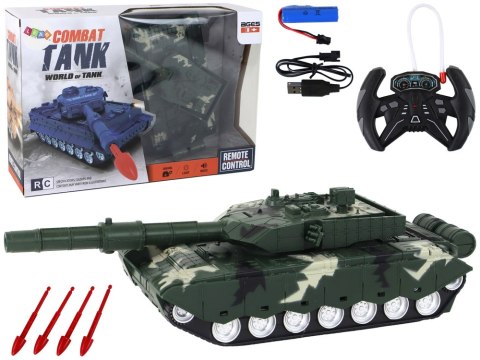 Czołg Zdalnie Sterowany RC Pojazd Wojskowy Militarny Moro Zielony LEAN Toys