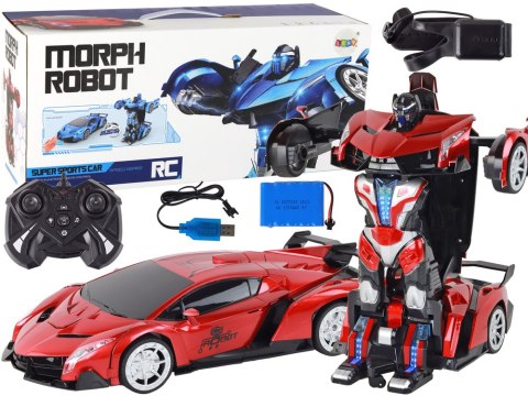 Samochód- Robot Transformacja R/C 1:10 Czerwony Sterowanie Gestami LEAN Toys