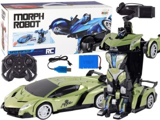 Samochód- Robot Transformacja R/C 1:10 Zielony Sterowanie Gestami LEAN Toys