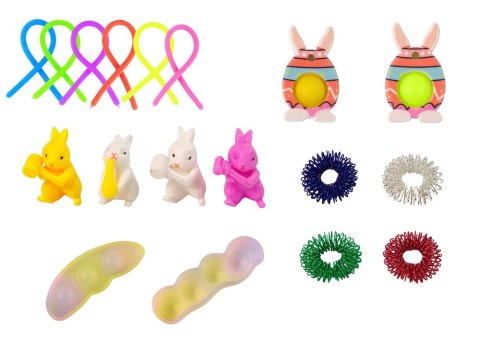 Zestaw Zabawek Wielkanocnych Fidget Toys Pop It 25 Elementów LEAN Toys