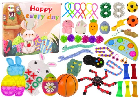 Zestaw Zabawek Wielkanocnych Fidget Toys Pop It Squishy Antystresowe 42 Elementy LEAN Toys