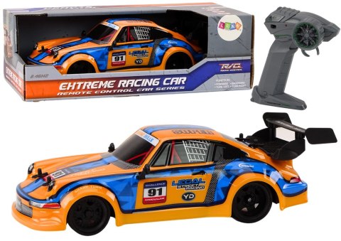 Autko Zdalnie Sterowane RC 1:16 Gumowe Koła Drift Pomarańczowy LEAN Toys