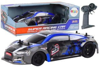 Autko Zdalnie Sterowane RC 1:18 Gumowe Koła Drift Niebieski LEAN Toys