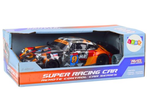 Autko Zdalnie Sterowane RC 1:18 Gumowe Koła Drift Pomarańczowy LEAN Toys