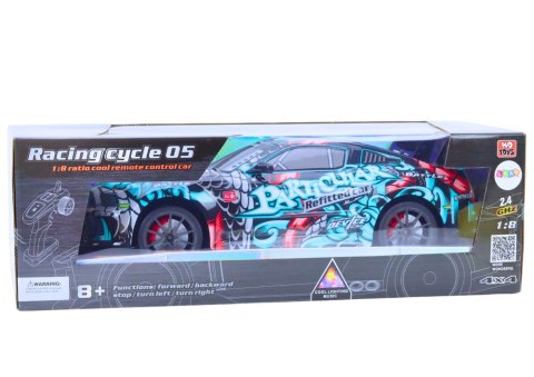 Duże Auto Sportowe Zdalnie Sterowane RC 1:8 Światła Dźwięki Graffiti LEAN Toys