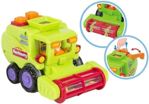 Auto Budowlane Śmieciarka Kombajn Ruchome Elementy LEAN Toys