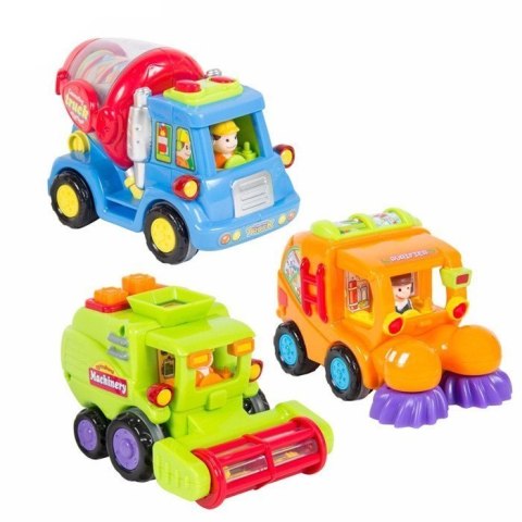 Auto Budowlane Śmieciarka Kombajn Ruchome Elementy LEAN Toys