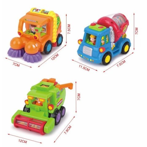 Auto Budowlane Śmieciarka Kombajn Ruchome Elementy LEAN Toys