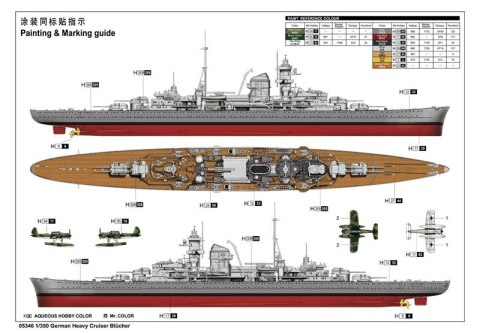 German Heavy Cruiser Blucher Trumpeter