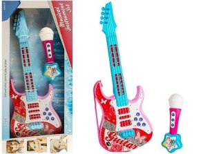 Gitara Elektryczna Mikrofon Struny Zabawka Róż LEAN Toys