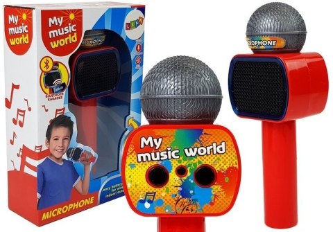 Mikrofon Dziecięcy Bezprzewodowy Karaoke Głośnik Bluetooth Czerwony LEAN Toys