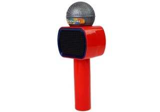 Mikrofon Dziecięcy Bezprzewodowy Karaoke Głośnik Bluetooth Czerwony LEAN Toys