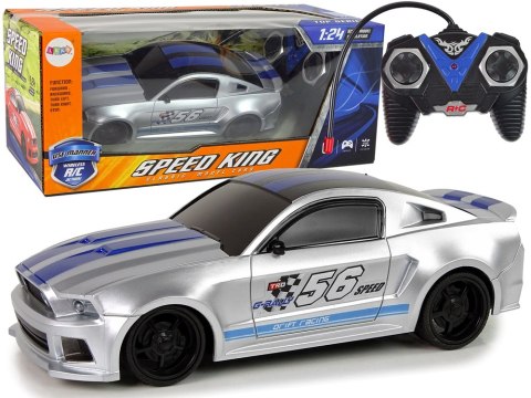 Sportowe Szybkie Auto Zdalnie Sterowane R/C Srebrne 1:24 Speed King LEAN Toys