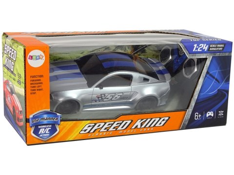 Sportowe Szybkie Auto Zdalnie Sterowane R/C Srebrne 1:24 Speed King LEAN Toys