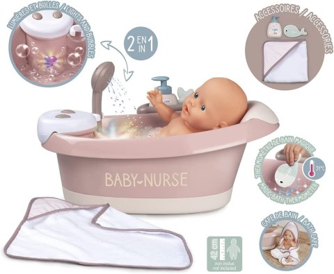 Wanienka z hydromasażem i światłem Baby Nurse Smoby