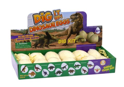 Zestaw Archeologiczny Wykopaliska Dinozaury Jaja Karty 12 Sztuk LEAN Toys