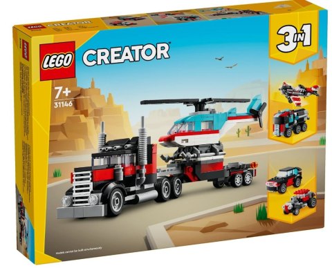 Klocki Creator 31146 Ciężarówka z platformą i helikopterem LEGO