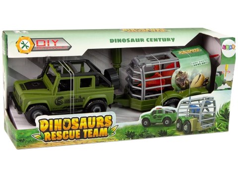 Auto Terenowe Transporter Do Rozkręcania DIY Zielony Dinozaur LEAN Toys