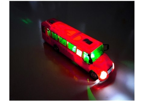 Autobus Straży Pożarnej z Naciągiem Światłami i Dźwiękami Otwierane Drzwi LEAN Toys