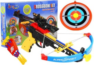 Duża Kusza Sportowa Dla Dzieci z Tarczą Kołczan 3 Strzały 5 El. LEAN Toys